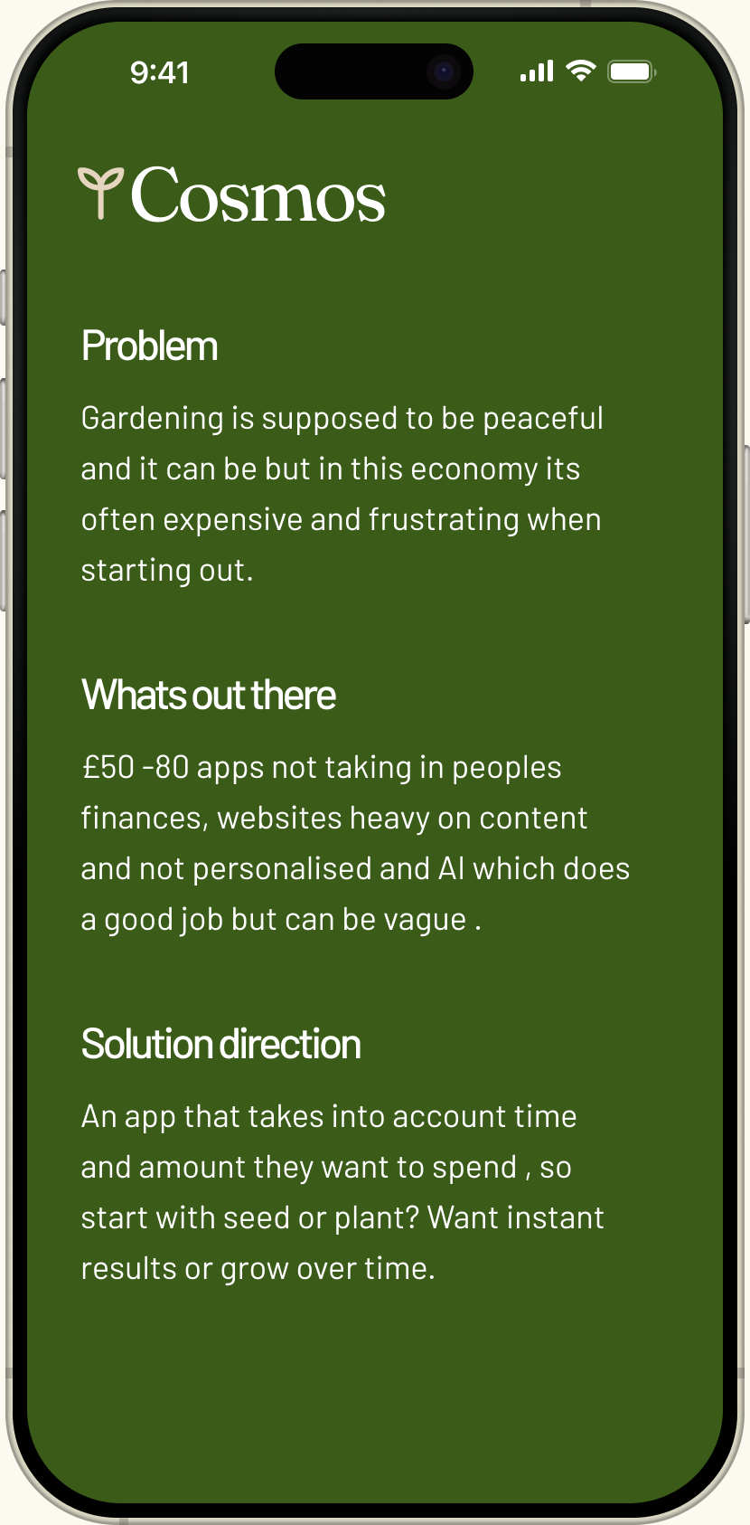 Cosmos app concept
